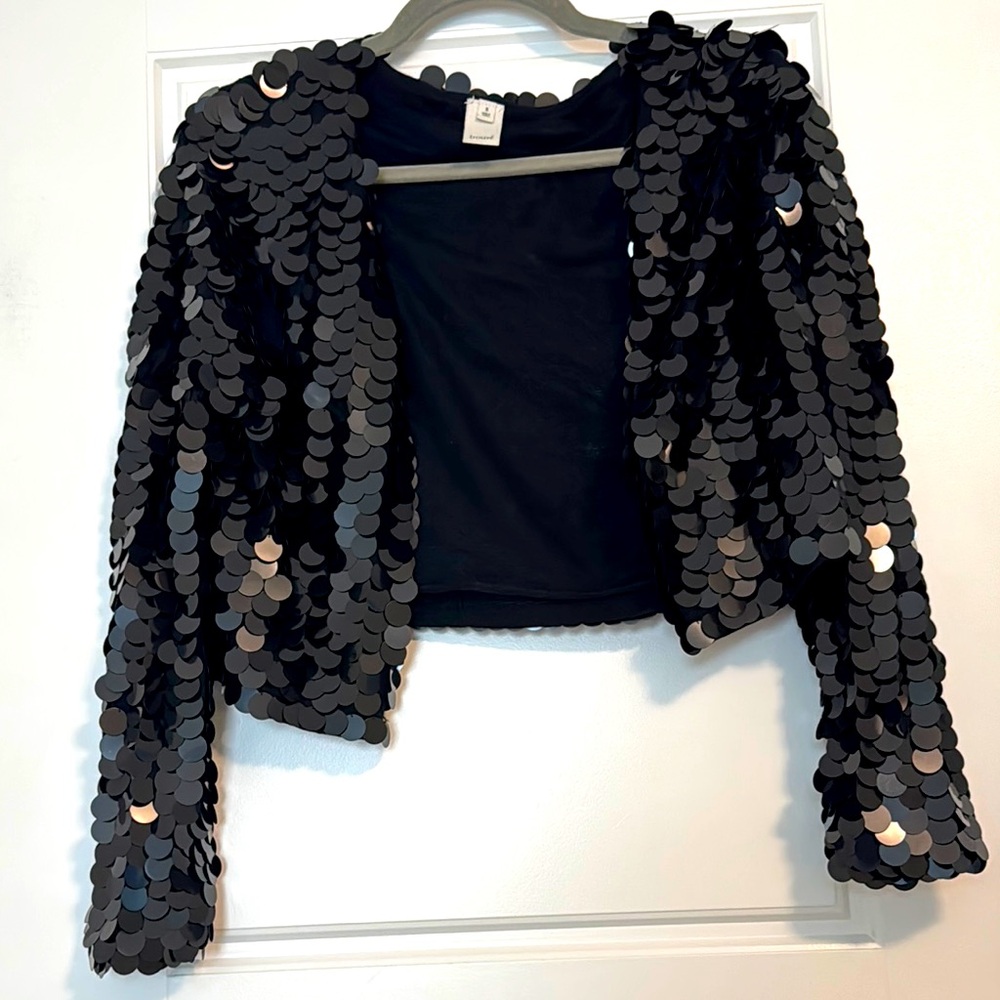 Trouve Black Sequin Jacket